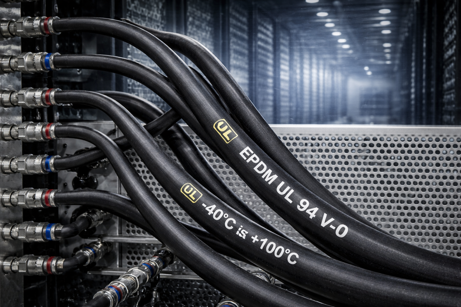 EPDM UL 94 V-0 Hose for AI Data Center Liquid Cooling